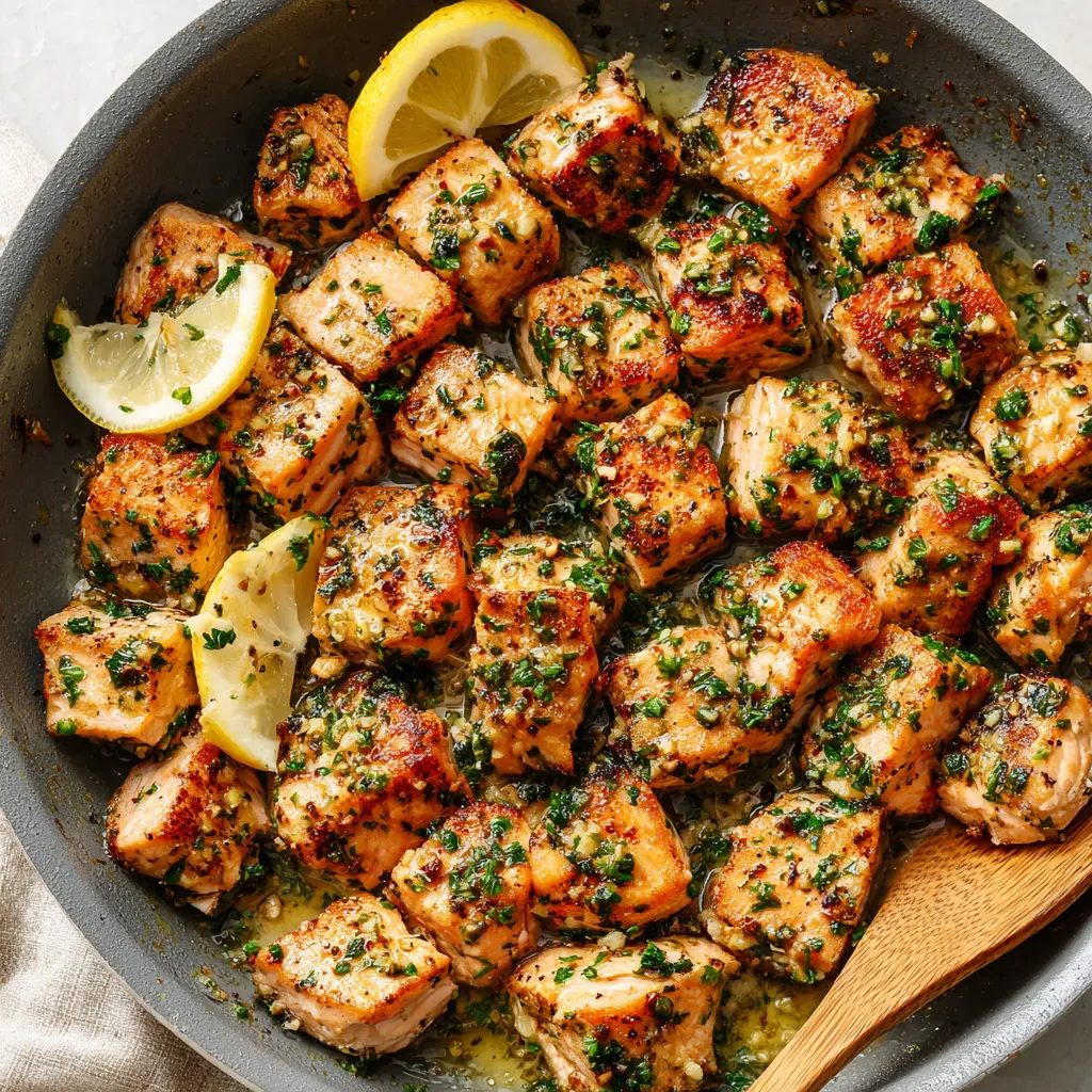 Garlic Butter Salmon Bites