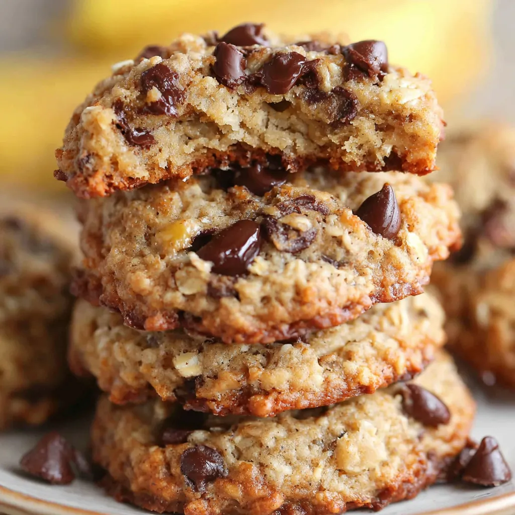 Chewy Banana Oatmeal Cookies