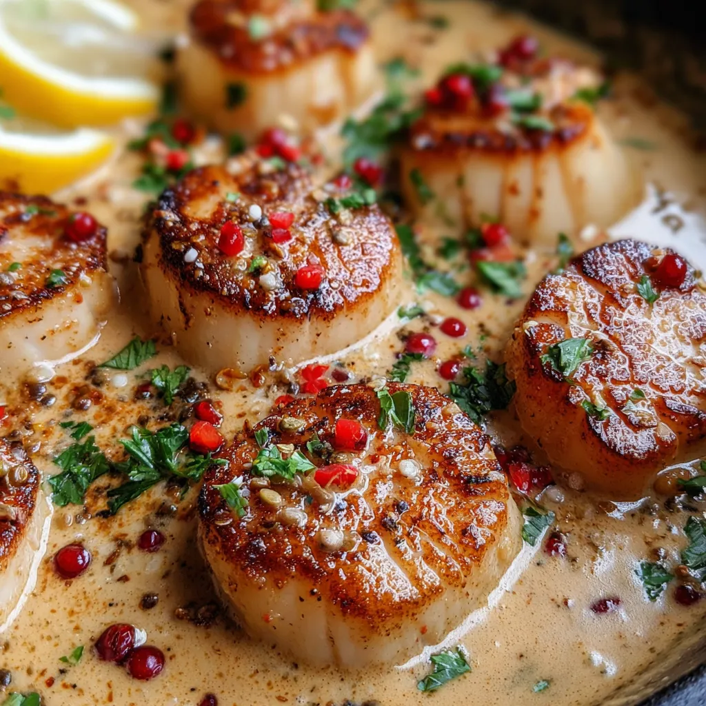 Seared Scallops with Spicy Cajun Cream Sauce