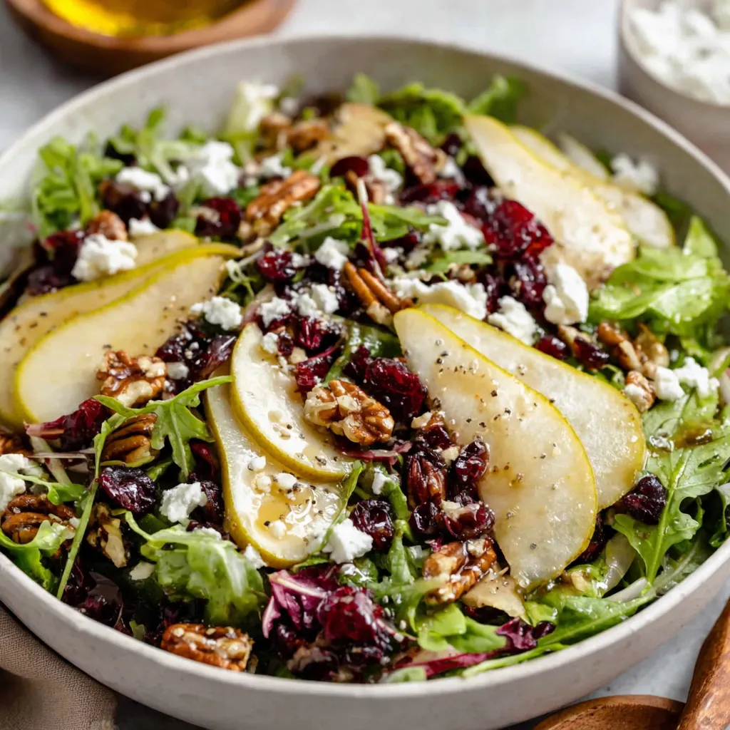 Crisp Pear Salad with Maple‑Shallot Dressing