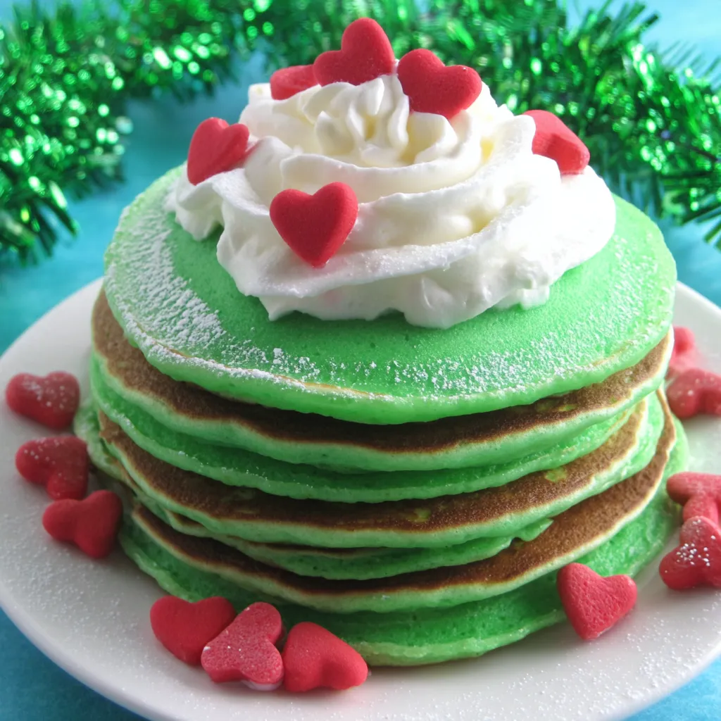 Copycat IHOP Grinch Pancakes