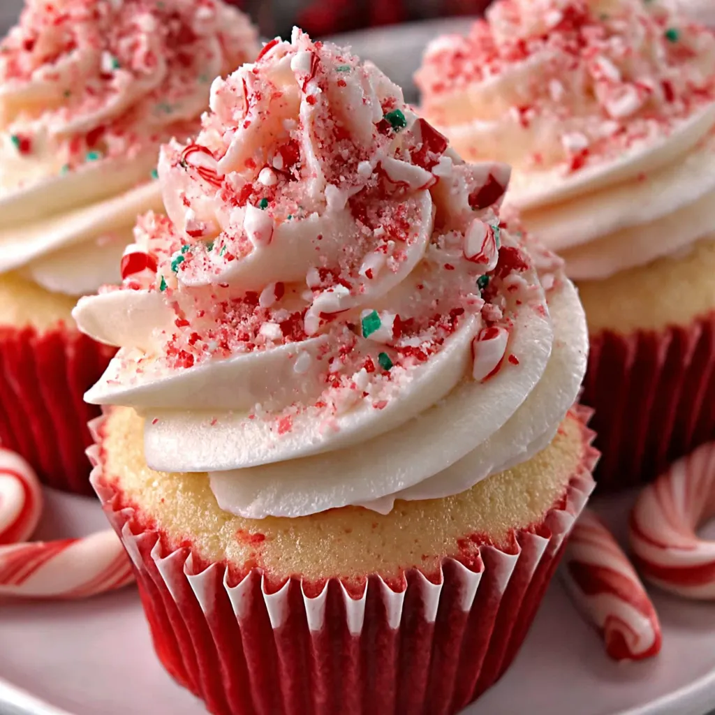 Candy Cane Peppermint Cupcakes