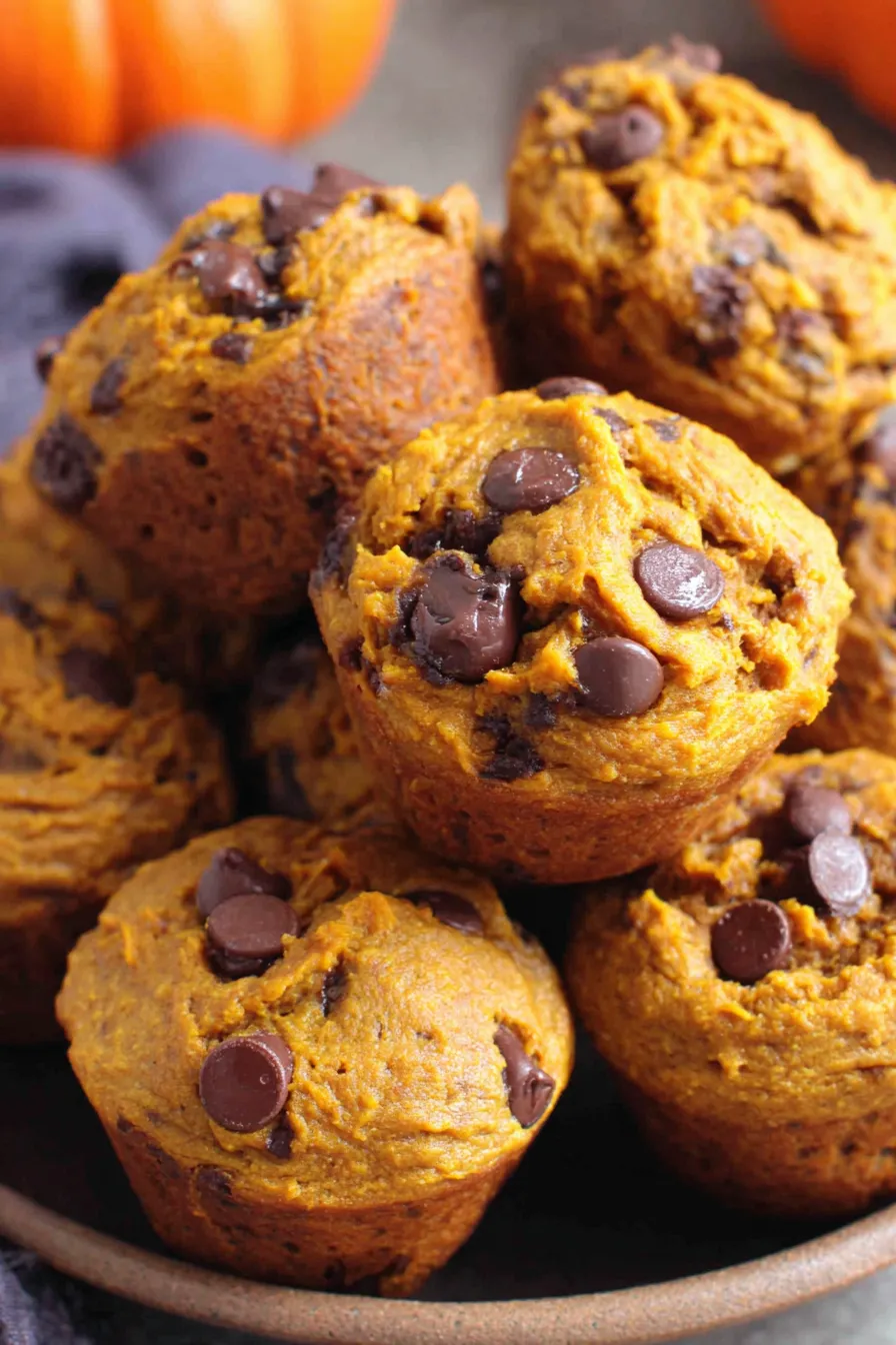 Baked pumpkin muffins cooling on a rack