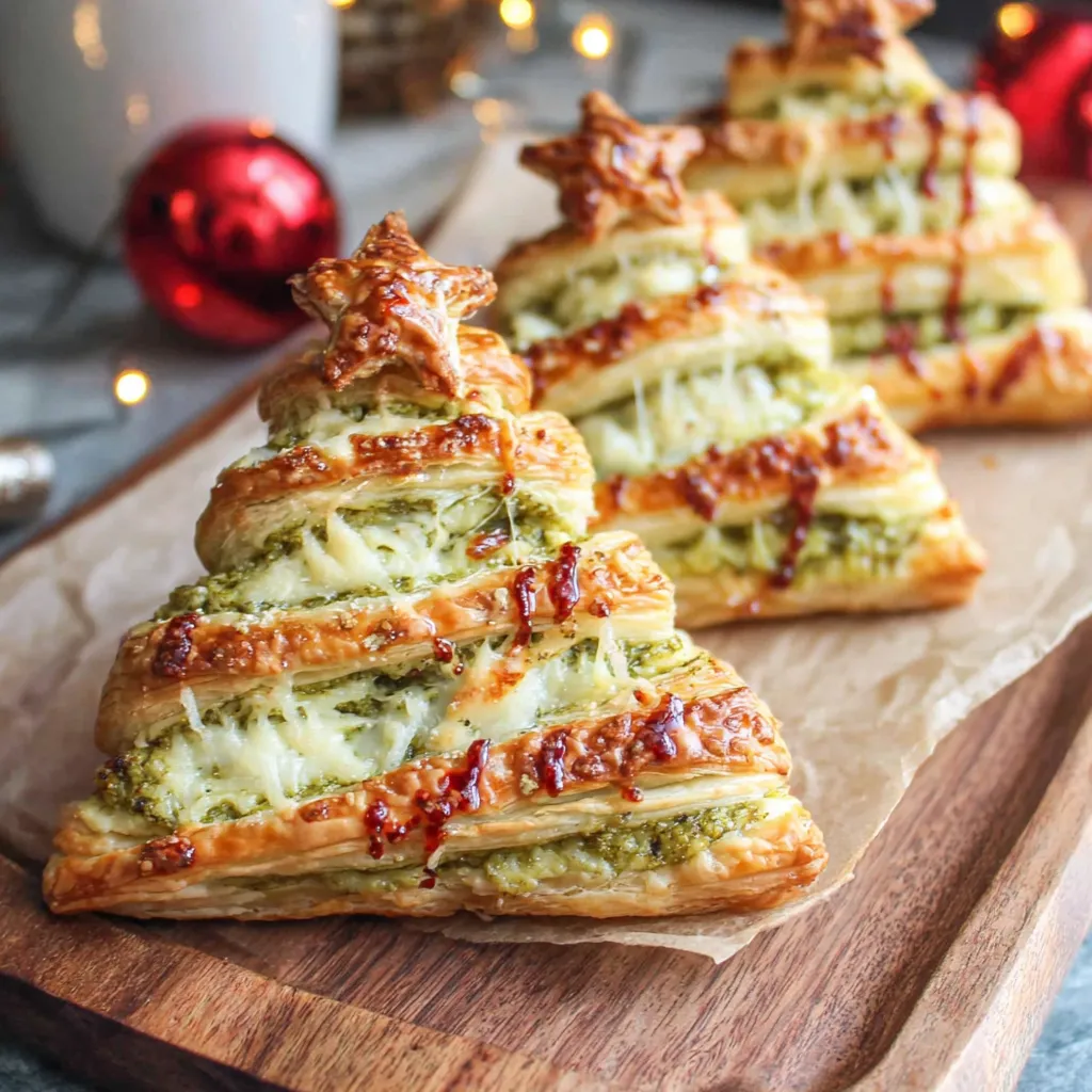Pesto Puff Pastry Christmas Trees
