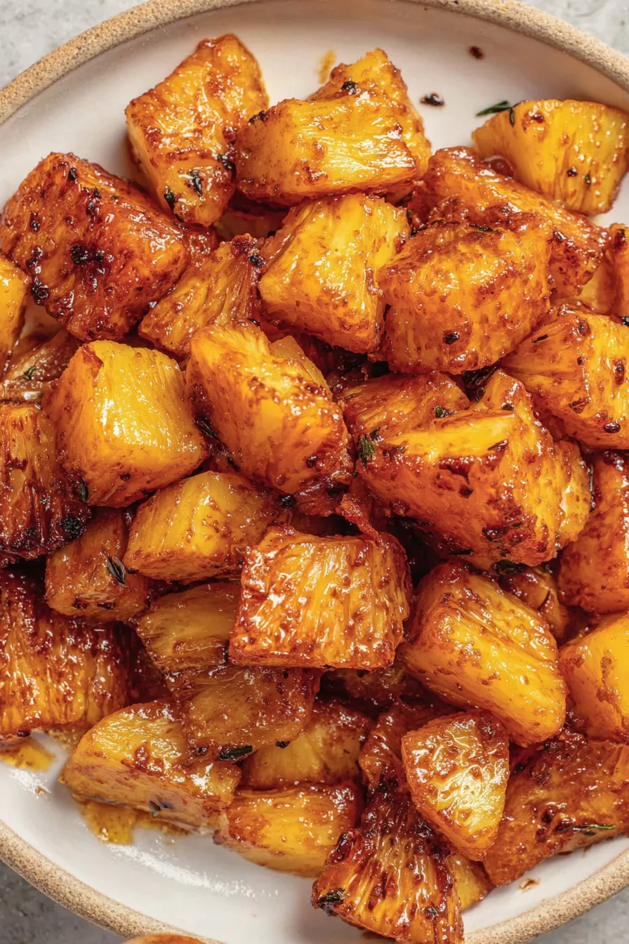 Caramelized pineapple in air fryer