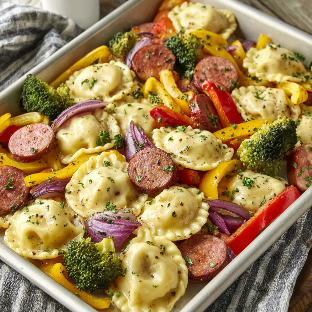 Easy Sheet Pan Pierogies and Kielbasa