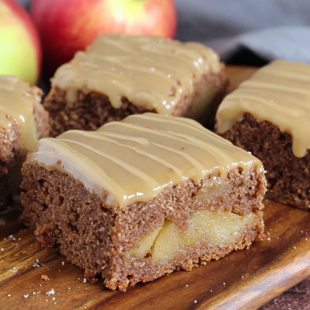 Apple Brownies with Maple Glaze