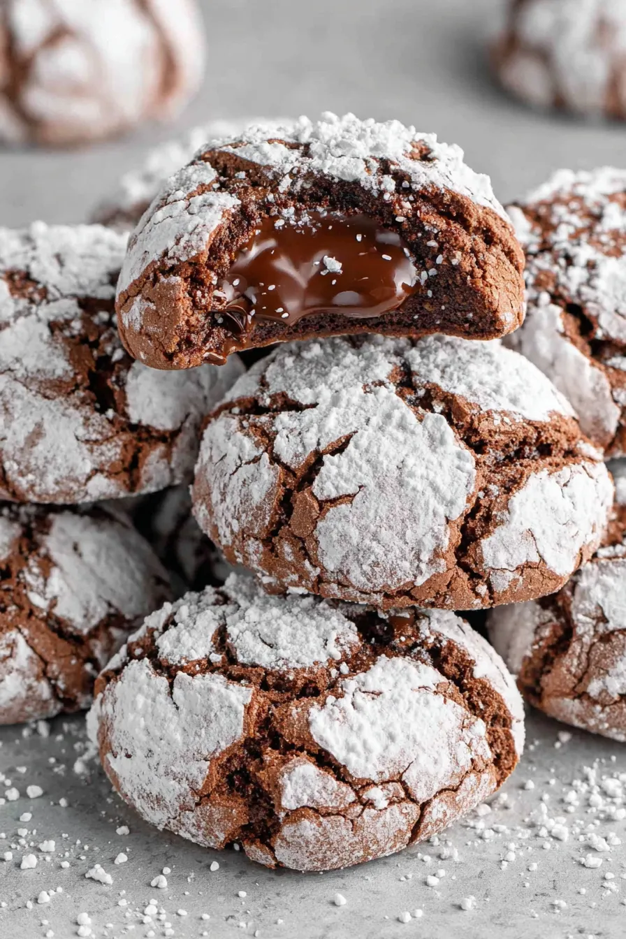 Chocolate Puddles fresh from oven with Hershey's kisses