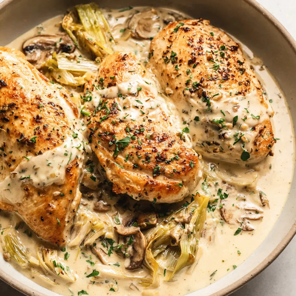 Chicken with Creamy Leek Sauce