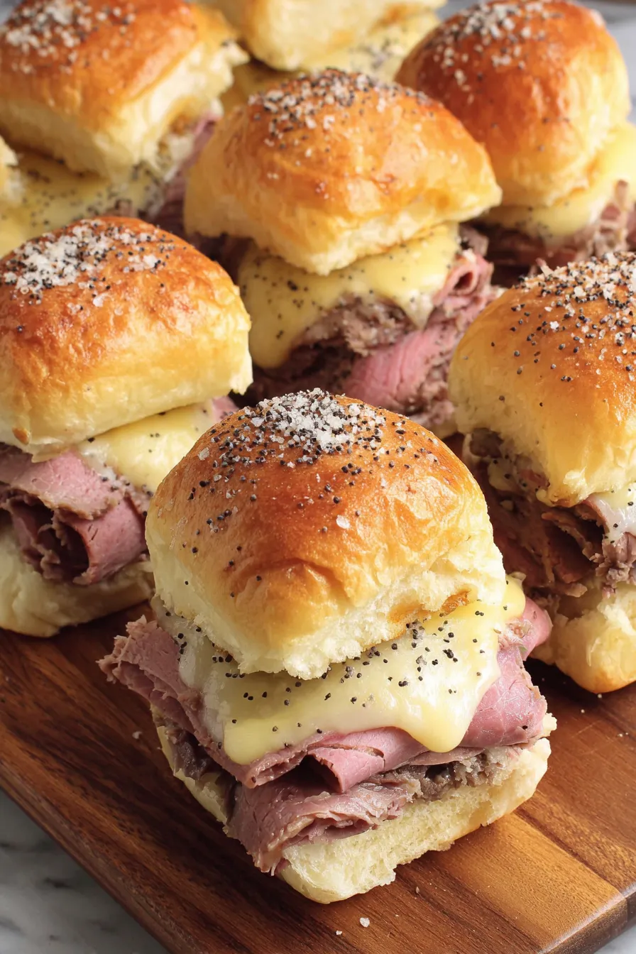 Roast beef sliders ready to serve