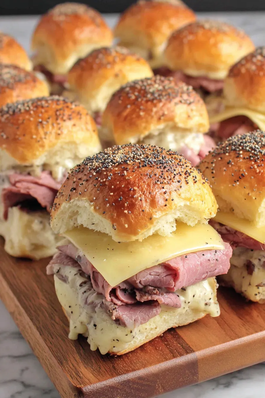 Close-up of golden tops and melted cheese