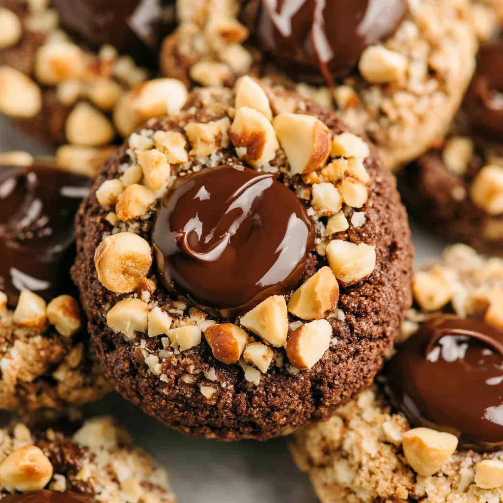 Chocolate Hazelnut Thumbprint Cookies (with Nutella)