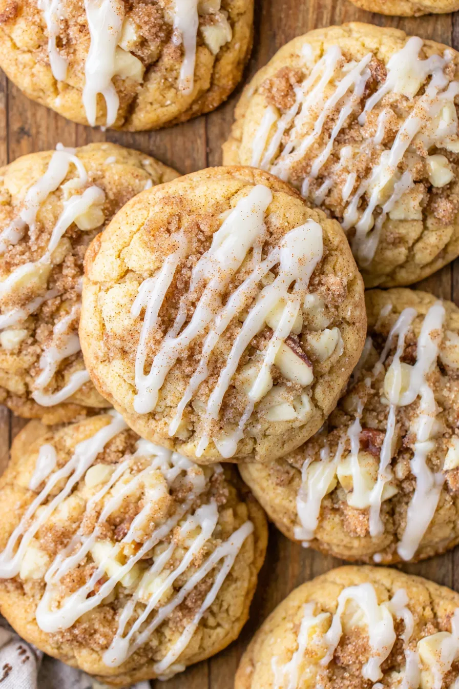 Coffee cake cookies with streusel and glaze