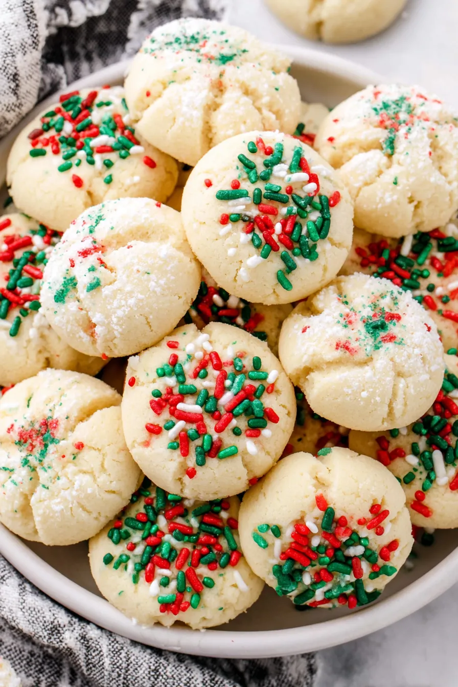 Shortbread cookies on a parchment-lined baking sheet