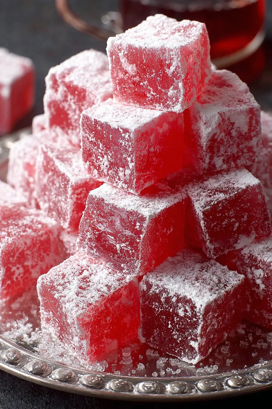 Boxes of homemade Turkish delight ready for gifting