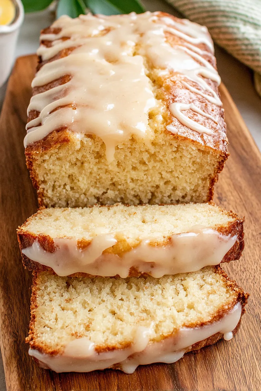 Freshly baked eggnog loaf cooling on a wire rack
