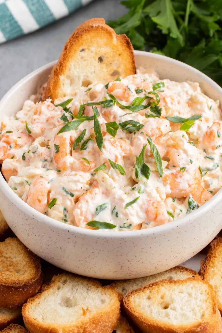 Finely chopped shrimp and herbs
