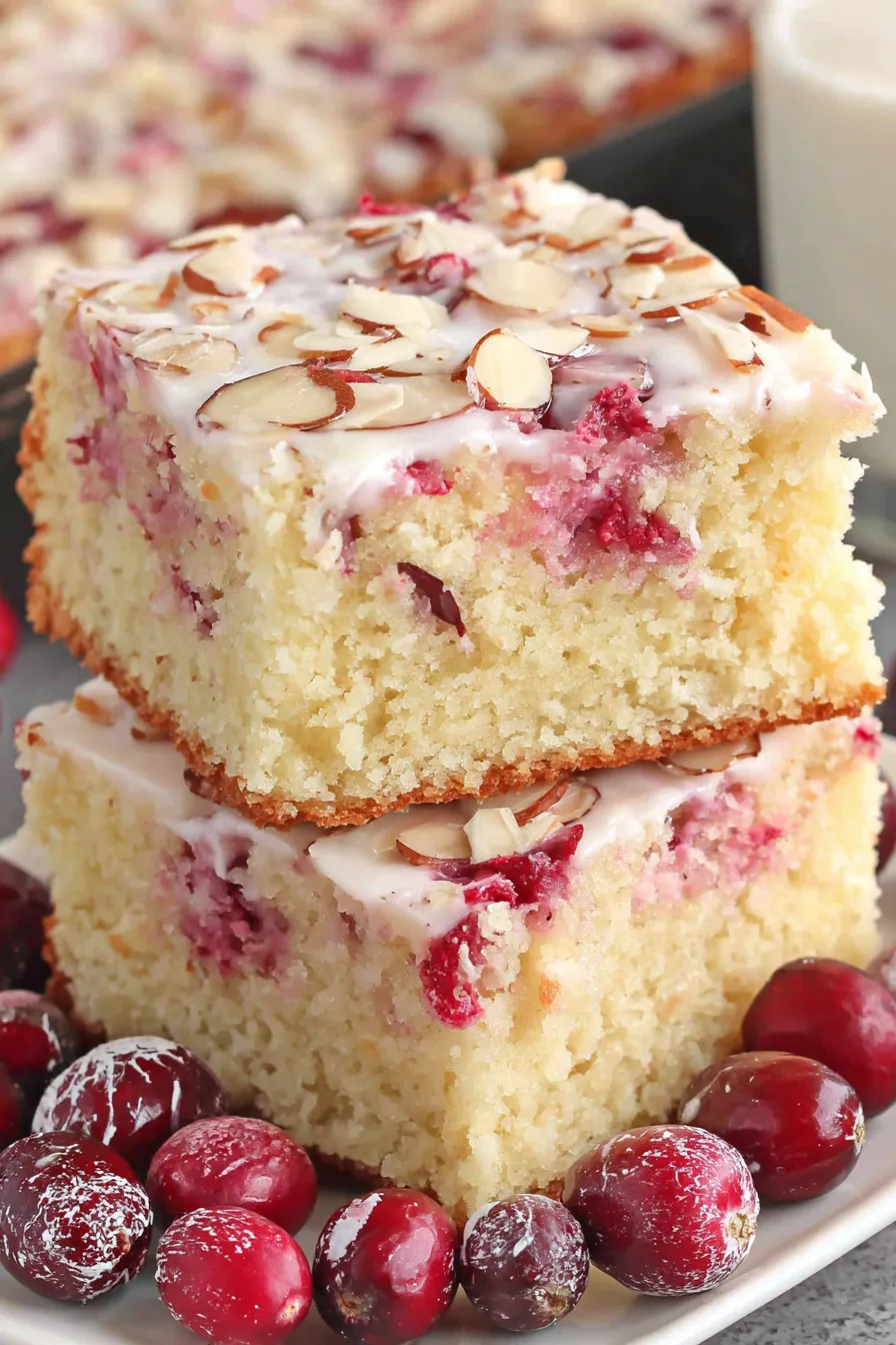 Almond Cranberry Cake fresh out of oven