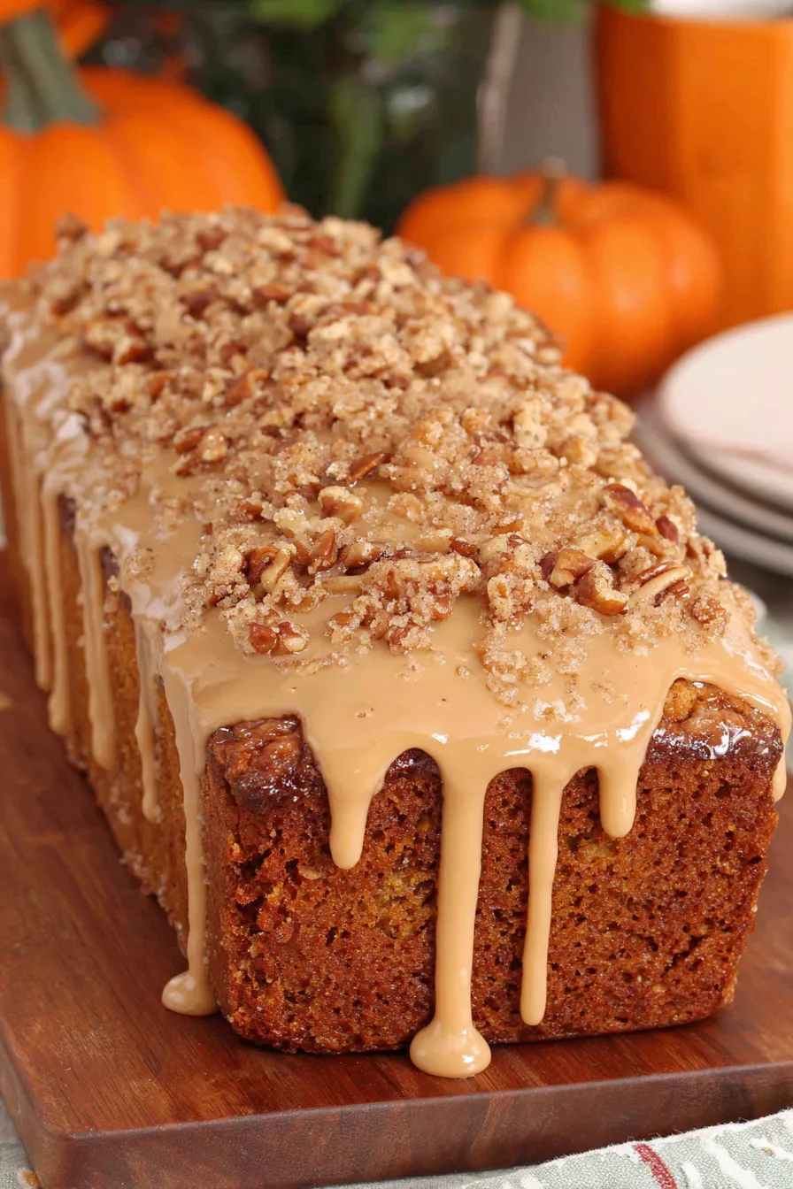 Sliced maple pumpkin bread on a cooling rack