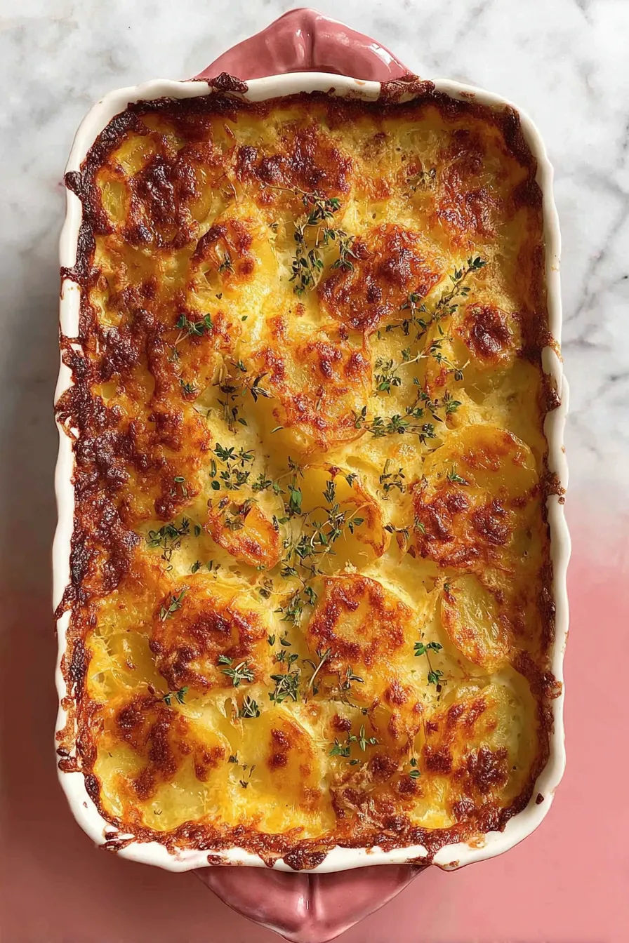 Creamy potato bake fresh from the oven