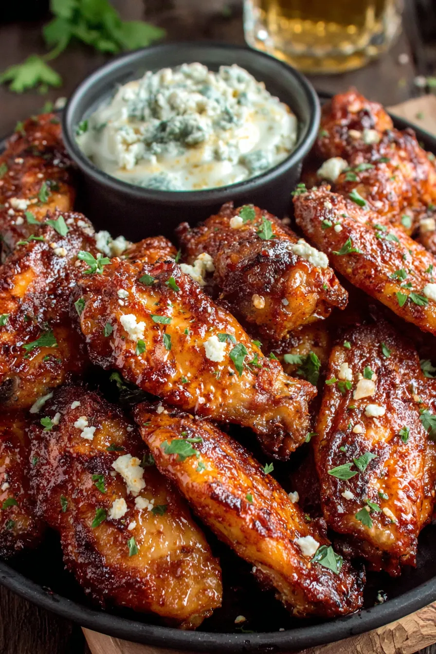 Gorgonzola dipping sauce in a bowl next to celery sticks