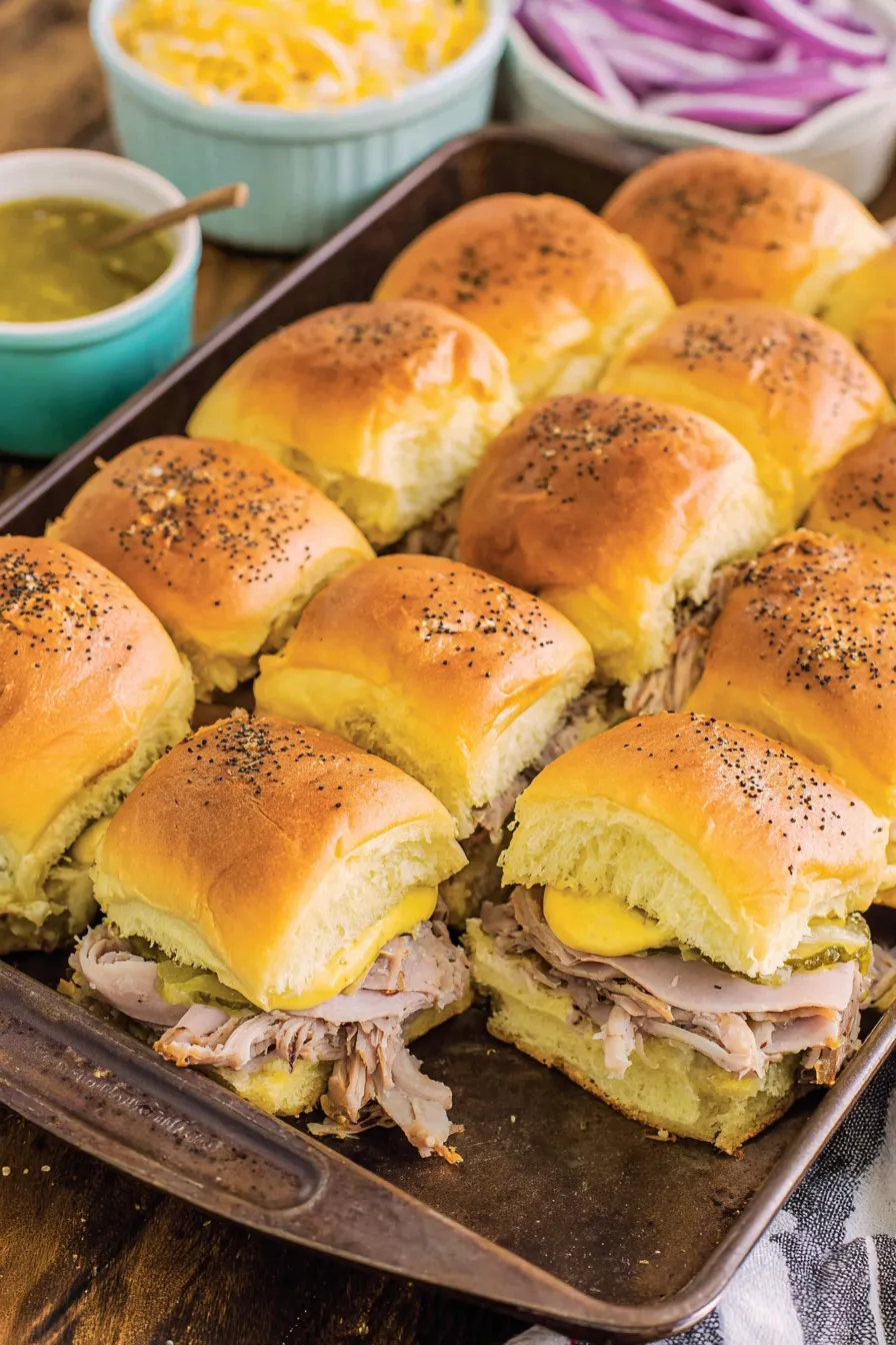 Close-up of a Cuban slider showing layers