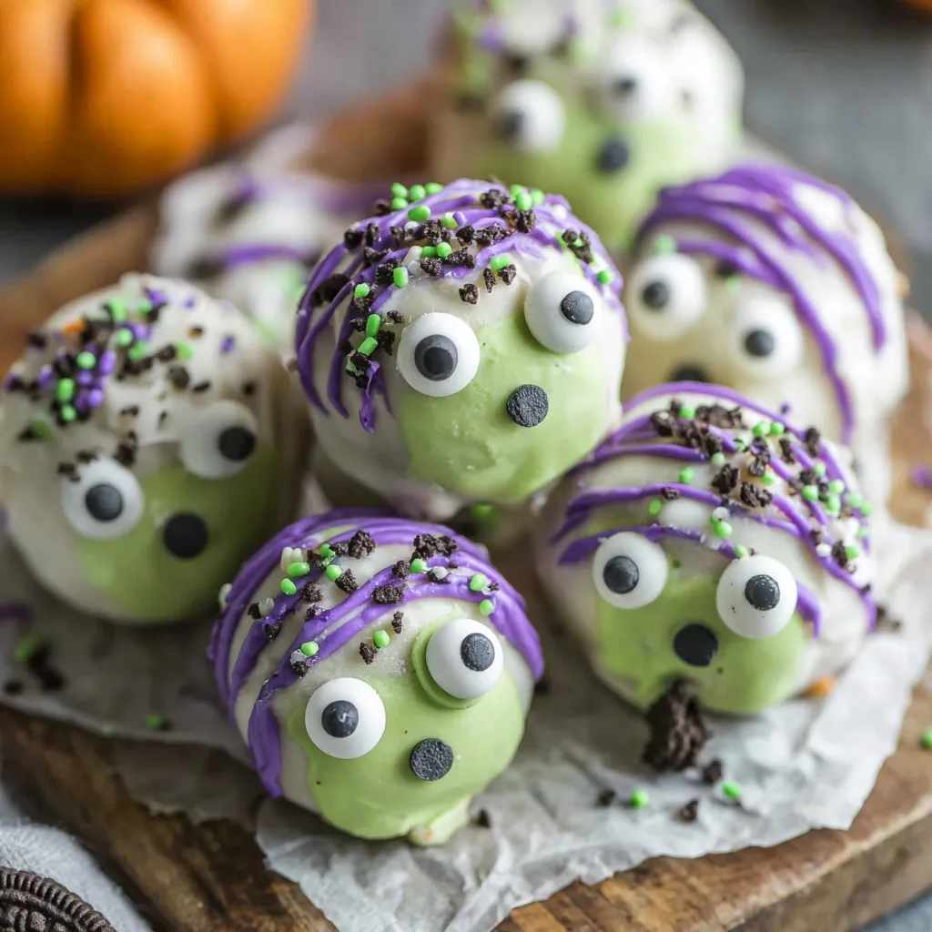 No Bake Monster Truffles (Halloween Oreo Balls)