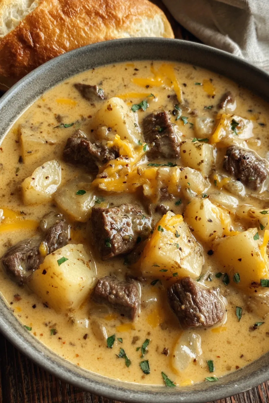 Pot on the stove with simmering soup