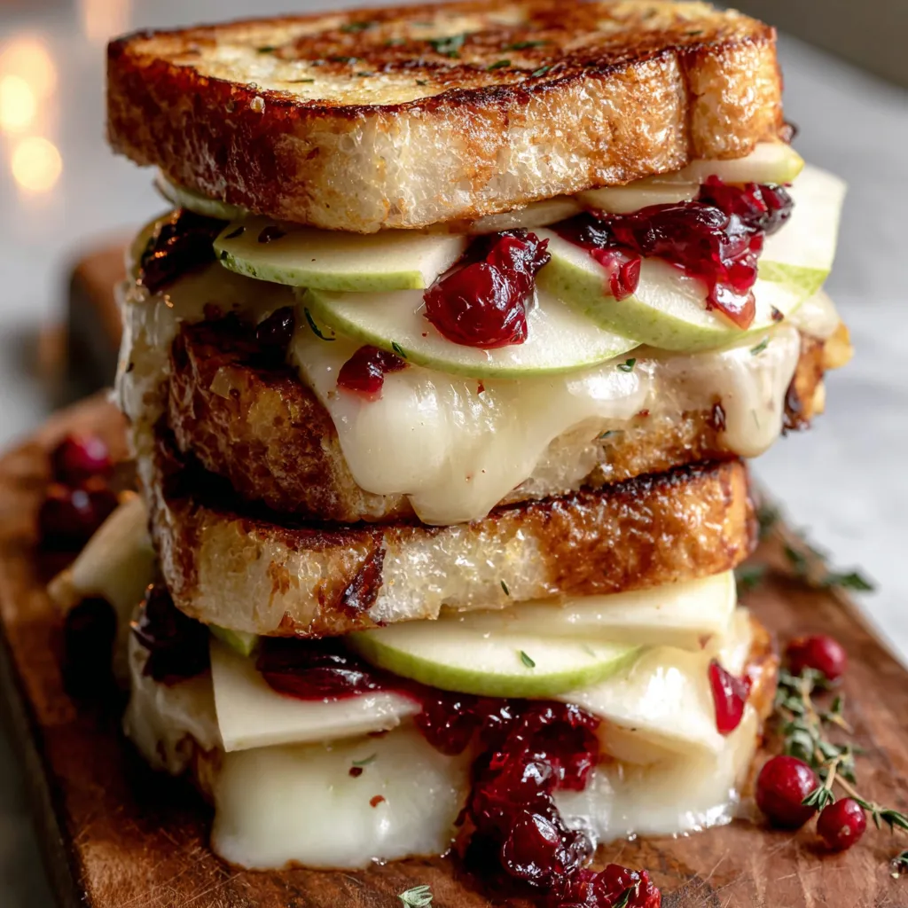 Brie, Apple and Cranberry Grilled Cheese