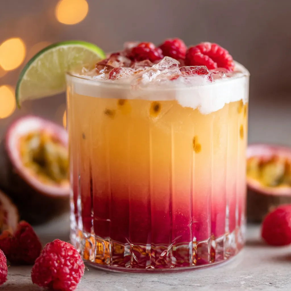 Raspberry Passionfruit Tequila Sour