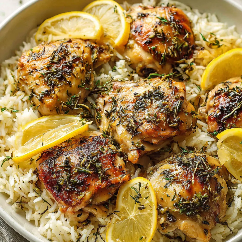 Slow Cooker Lemon Herb Chicken and Rice
