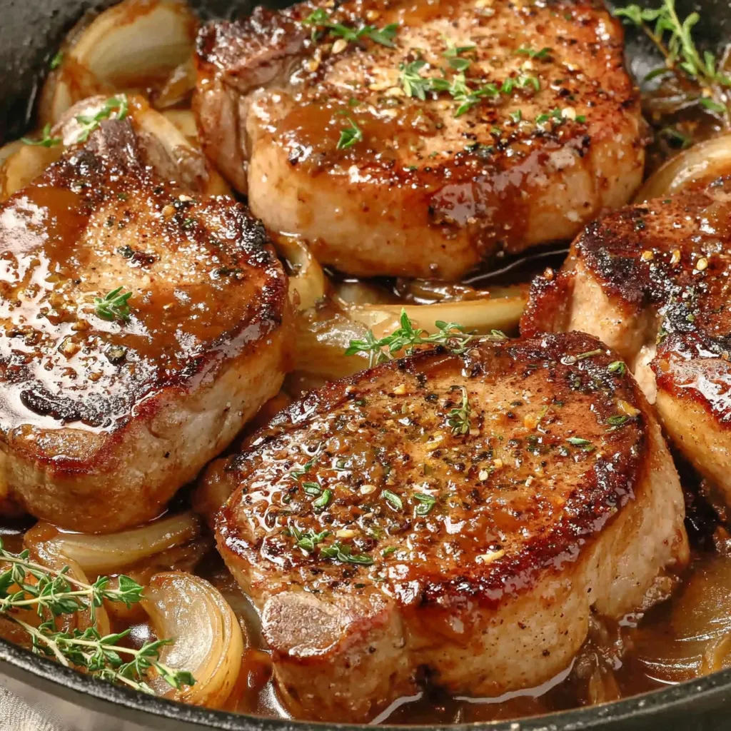 Juicy Apple Butter Pork Chops