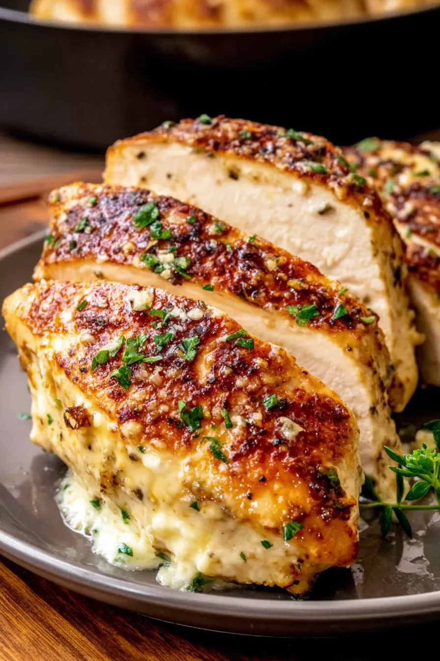 Close-up of golden Parmesan topping