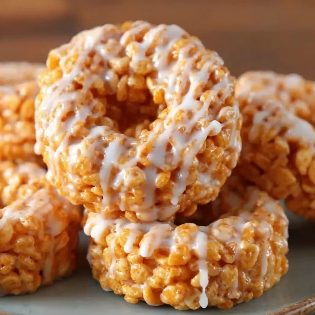Pumpkin Rice Krispie Donuts