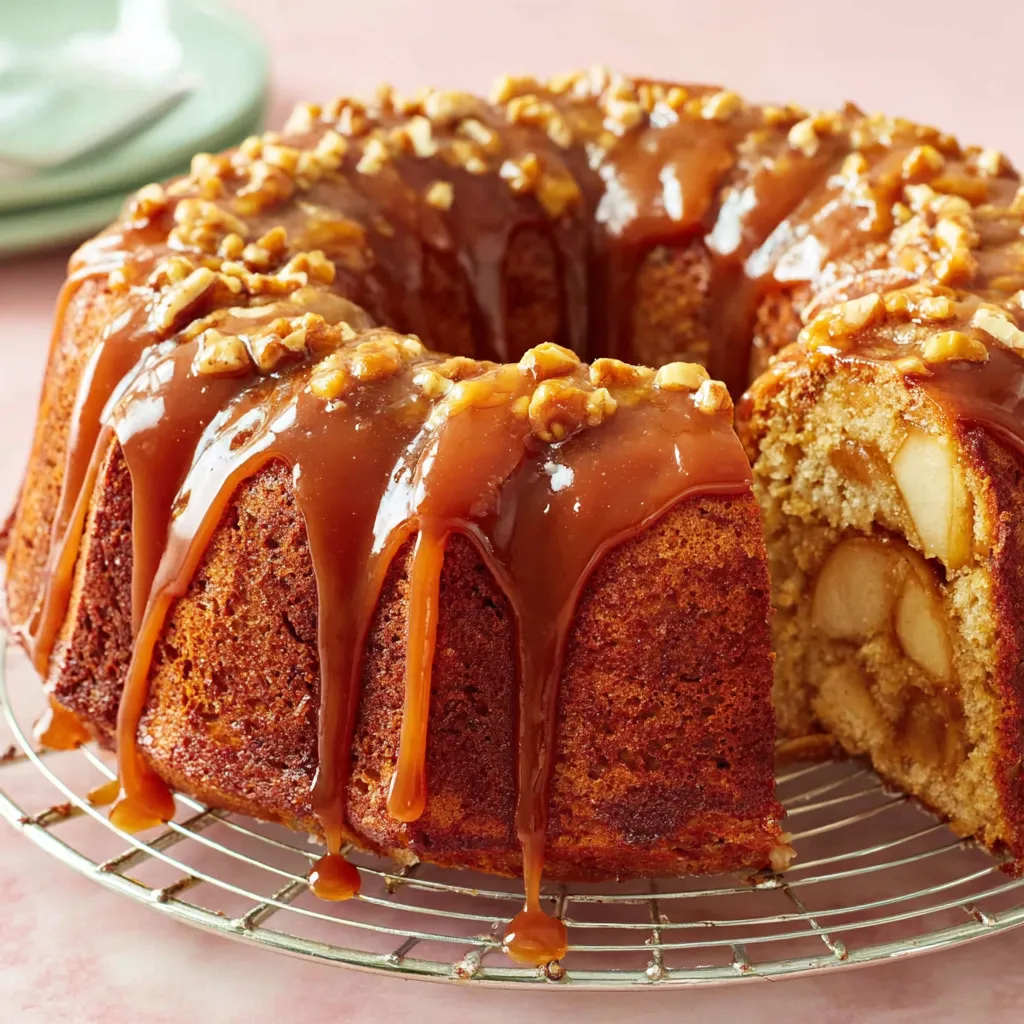Apple Cake with Caramel Glaze
