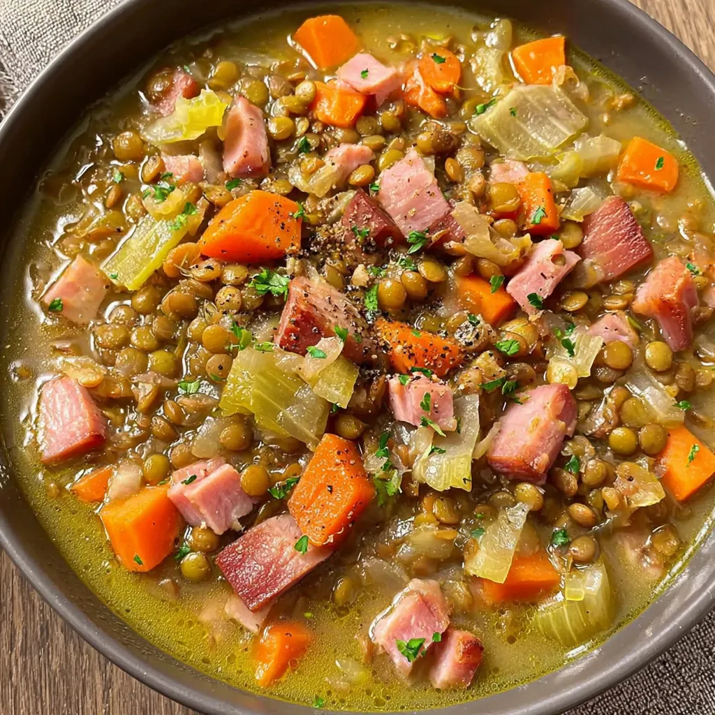 Hearty Lentil and Ham Soup