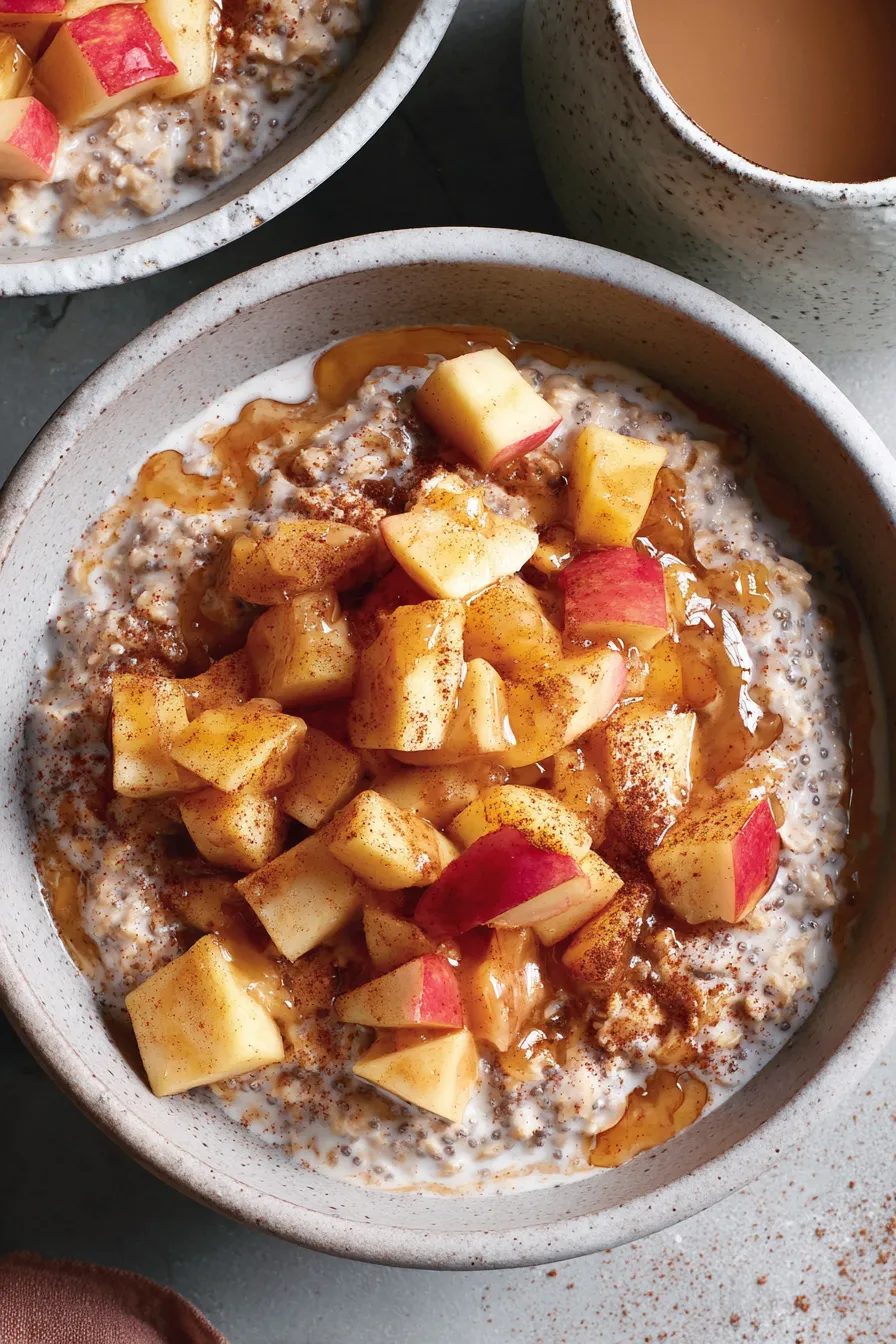 Buttery spiced apples in a pan