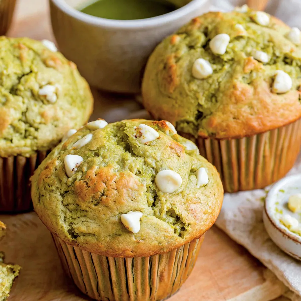 White Chocolate Chip Matcha Muffins