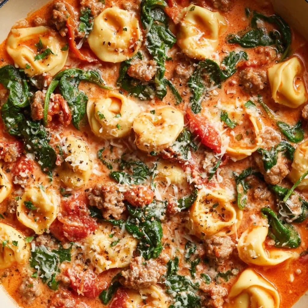 One Pan Tortellini with Sausage