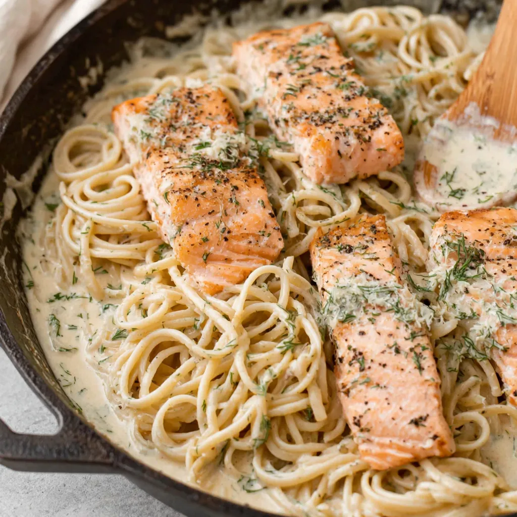 Lemon Dill Salmon Pasta