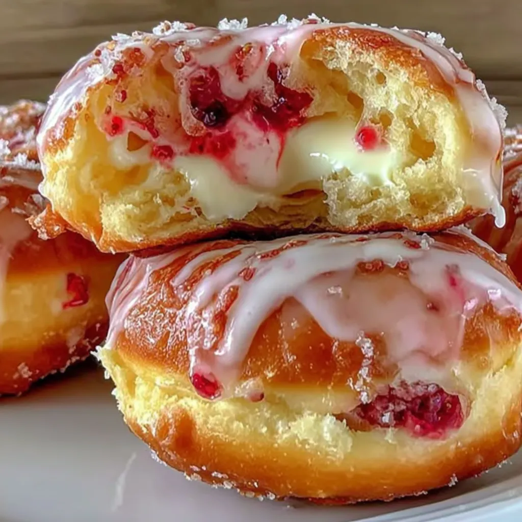 Strawberry Cheesecake Stuffed Donuts