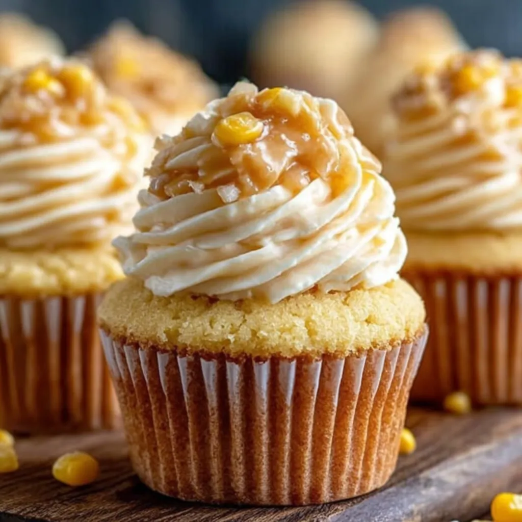 Fresh Corn Cupcakes with Brown Butter Honey Frosting