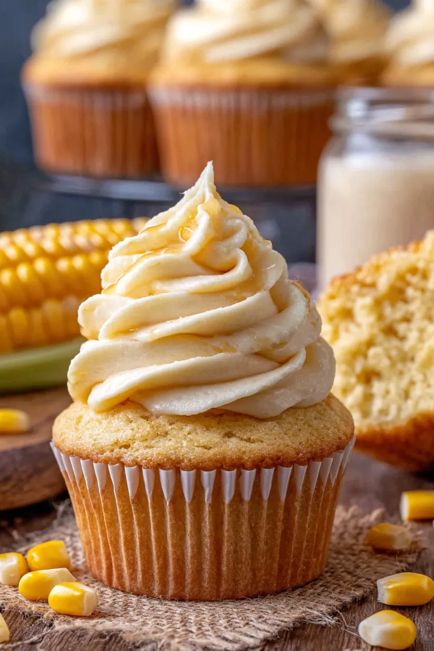 Brown butter honey frosting close up
