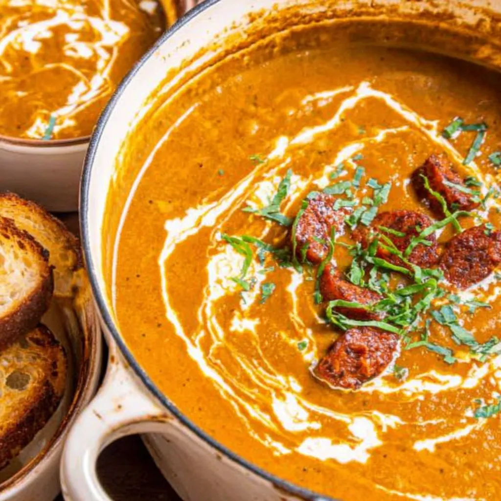 Spicy Chorizo Pumpkin Soup