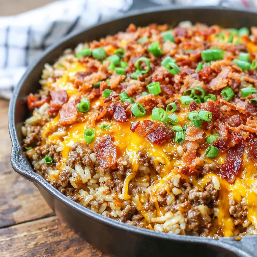 Bacon Cheeseburger Rice Skillet