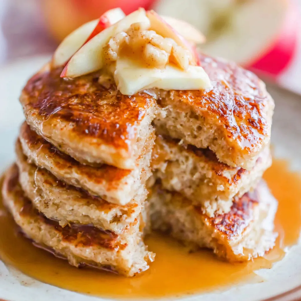 Apple Pancakes with Vanilla Maple Syrup