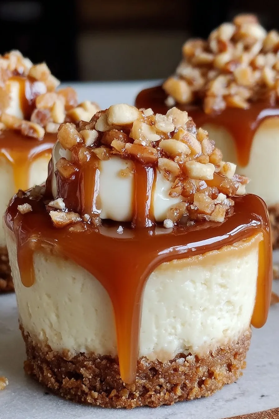 Finished Beanut Butter Caramel Minis on a serving tray