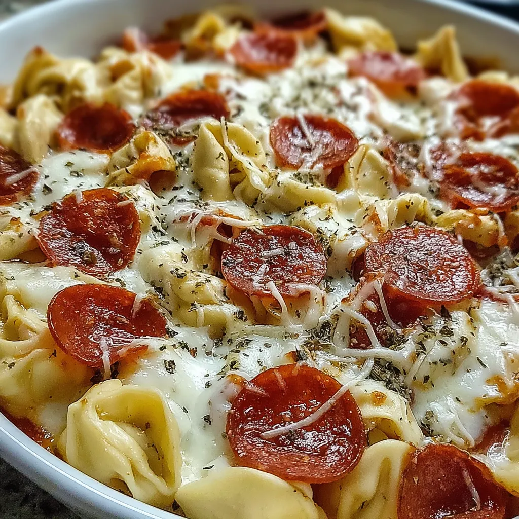 Cheese Tortellini Pepperoni Pizza Casserole