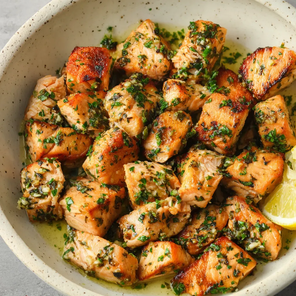 Garlic Butter Salmon Bites