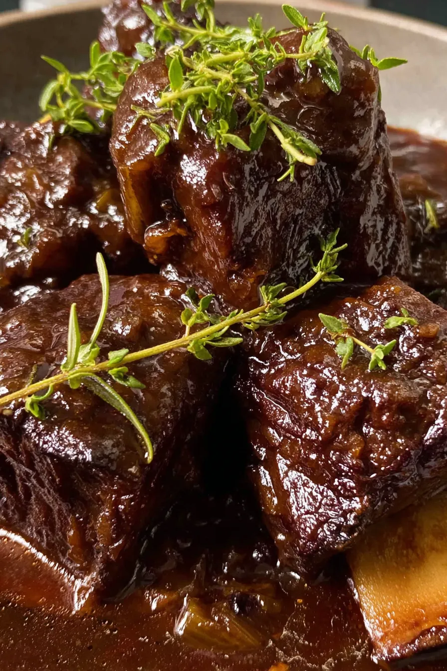 Braised short ribs in red wine sauce